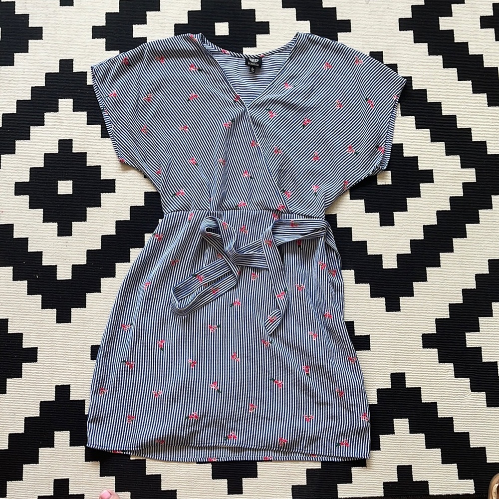 Striped Floral Mini Dress